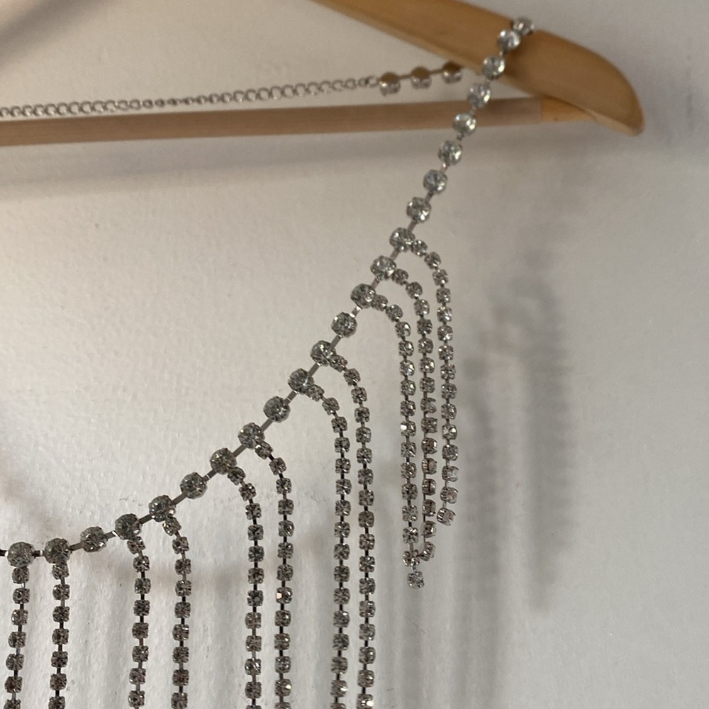 NWT Golden 4 M Rhinestone Fringe Metal Chain Belt - Picture 8 of 10